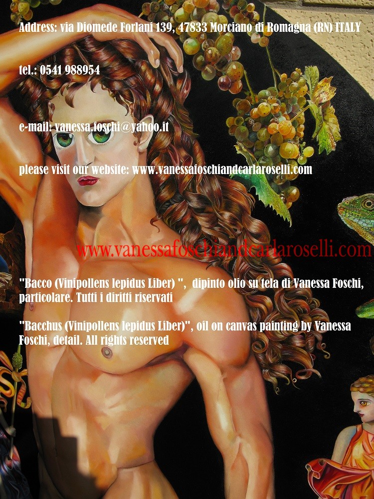 Bacco Liber, dipinto olio su tela di Vanessa Foschi - Bacchus, oil on canvas painting by Vanessa Foschi