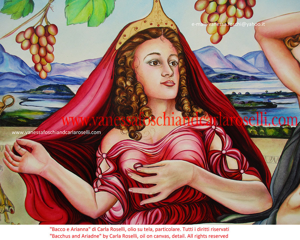 Arianna, con la corona d'oro, dipinta da Carla Roselli