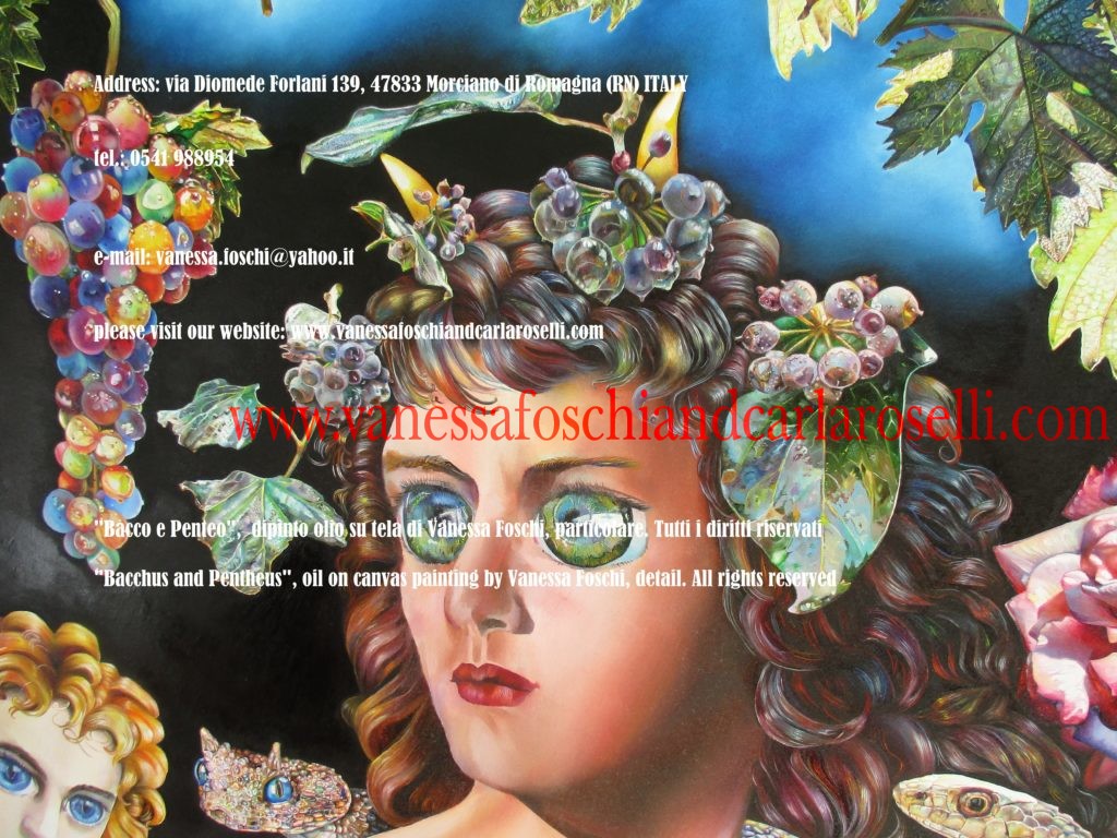 Bacco e Penteo, dipinto olio su tela di Vanessa Foschi - Bacchus and Pentheus, oil on canvas painting by Vanessa Foschi 