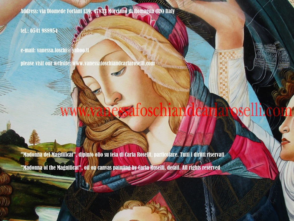 Magnificat, Madonna del Magnificat, dipinto olio su tela di Carla Roselli