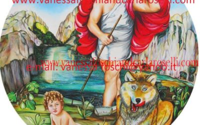 gods : Faustulus, Romulus and Remus, as painted by Carla Roselli