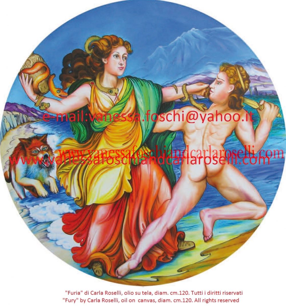 gods greco-roman, Fury, Erinys, battle of the Giants, oil on canvas painting furie