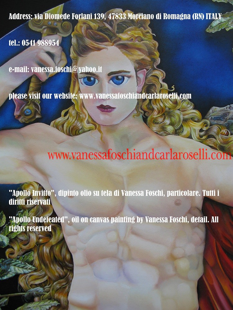 Apollo Invitto, dipinto olio su di Vanessa Foschi, particolare -Apollo Undefeated, oil on canvas painting by Vanessa Foschi