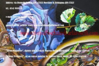 Atena Predatrice (Alcioneo), dipinto olio su tela di Vanessa Foschi, particolare- Athena Predatory (Alcyoneus) , oil on canvas painting by Vanessa Foschi, detail 28<p>Atena Predatrice (Alcioneo), dipinto olio su tela di Vanessa Foschi, rosa blu- Athena Predatory (Alcyoneus) , oil on canvas painting by Vanessa Foschi, blue rose</p>