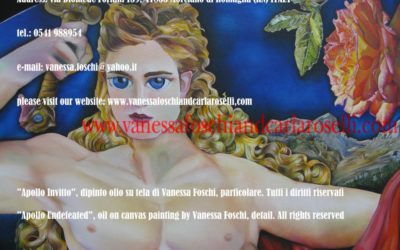 Apollo Invitto, dipinto olio su di Vanessa Foschi, particolare -Apollo Undefeated, oil on canvas painting by Vanessa Foschi, detail.