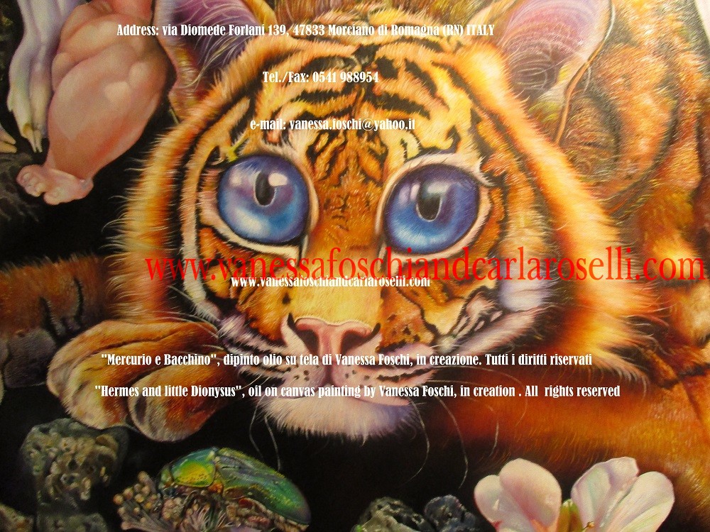 BELLISSIME TIGRI DI BACCO Bellissime tigri di Bacco nei dipinti mitologici della pittrice italiana Vanessa Foschi, nata a Rimini