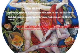 Apollo Invitto, dio della profezia, dipinto olio su di Vanessa Foschi-Apollo Undefeated, oil on canvas painting by Vanessa Foschi<p>APOLLO DIO DELLA PROFEZIA, INVITTO, DIPINTO OLIO SU TELA DI VANESSA FOSCHI</p>