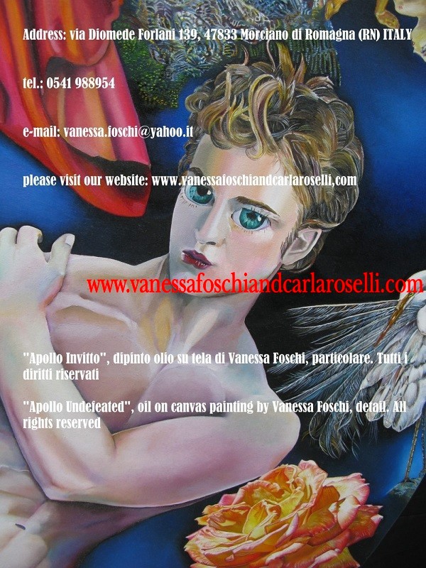 Apollo Undefeated  by Vanessa Foschi-Απολλων-Apollo-Porphyrion-oil-on-canvas-painting