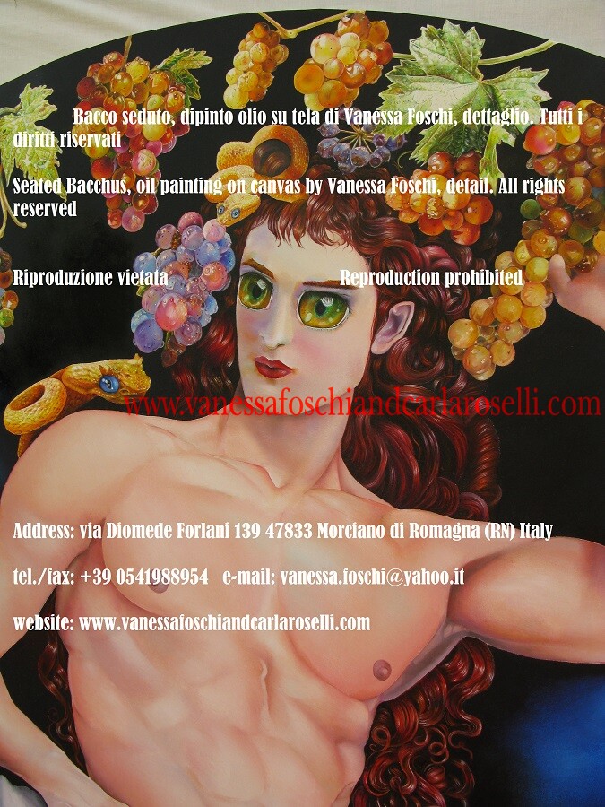 Dionysus seated, oil painting on canvas by Vanessa Foschi